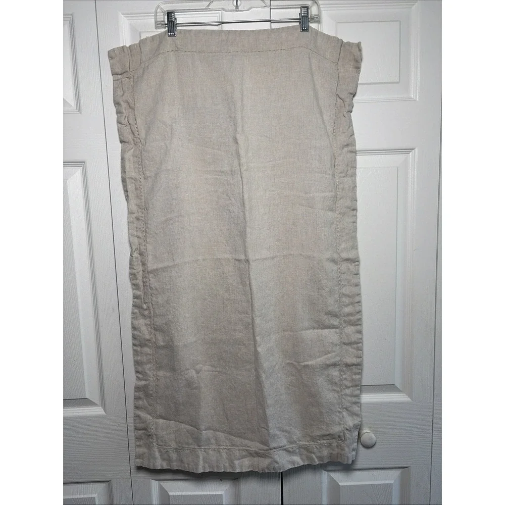 Pottery Barn Hemstitch King Sham Womens Size King Natural Flax Linen Pillowcase